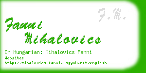 fanni mihalovics business card